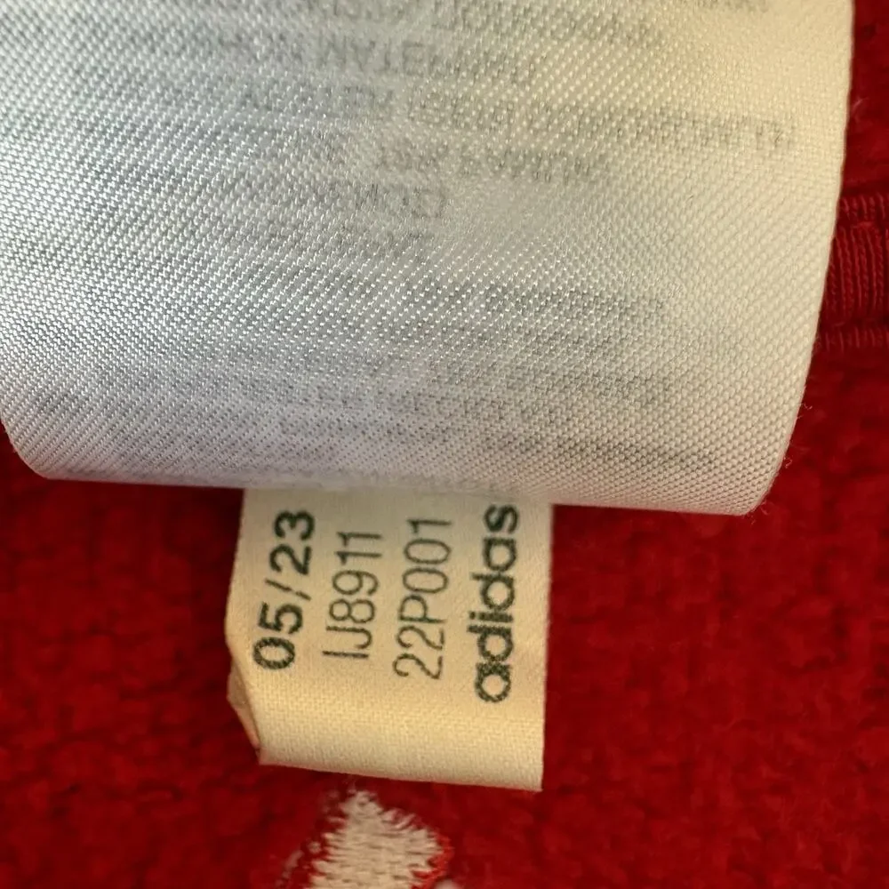 Adidas Essentials Fleece Logo Hoodie Men’s Size XXL Vibrant Red with White Logo